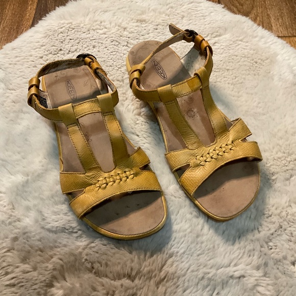 Keen Shoes - Keen Leather Sandals Size 10 Honey Tan Open Toe Emerald City 5486 Hook Loop